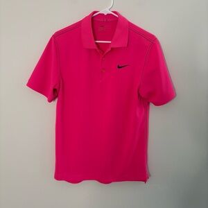 Nike Women's Small Bright Pink Short Sleeve Polo Golf Top